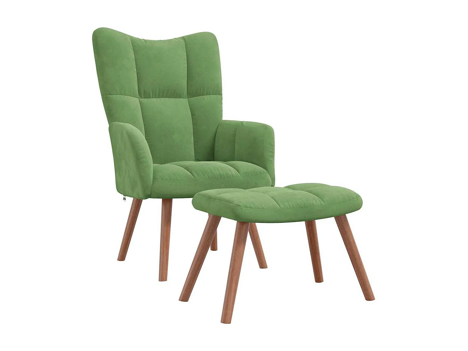 Fauteuil de relaxation Scandinave avec repose-pied Vert clair Velours SHL4004