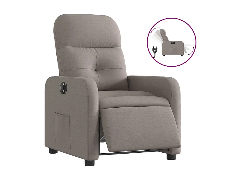 Fauteuil inclinable électrique-Chaise de relax-Fauteuil salon Taupe Tissu SHL3107