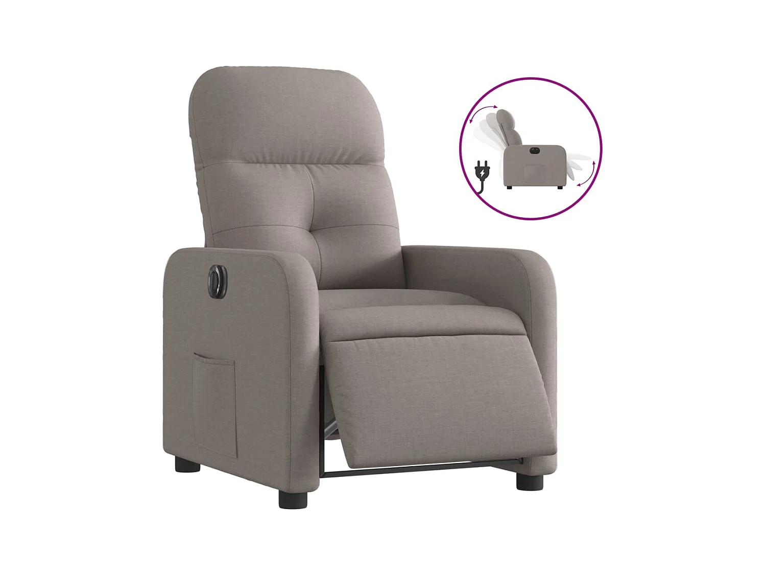 Fauteuil inclinable électrique-Chaise de relax-Fauteuil salon Taupe Tissu SHL3107