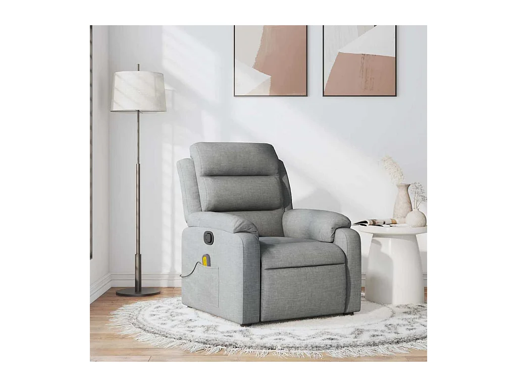 Sillón de relax | Sillón reclinable de masaje de tela gris claro SHL8877
