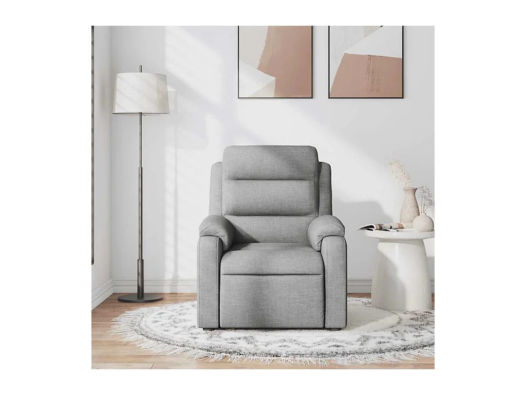 Sillón de relax | Sillón reclinable de masaje de tela gris claro SHL8877