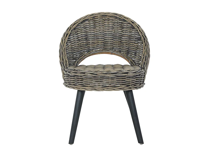 Butaca de ratán kubu negro 60x60x79 cm SHL5413