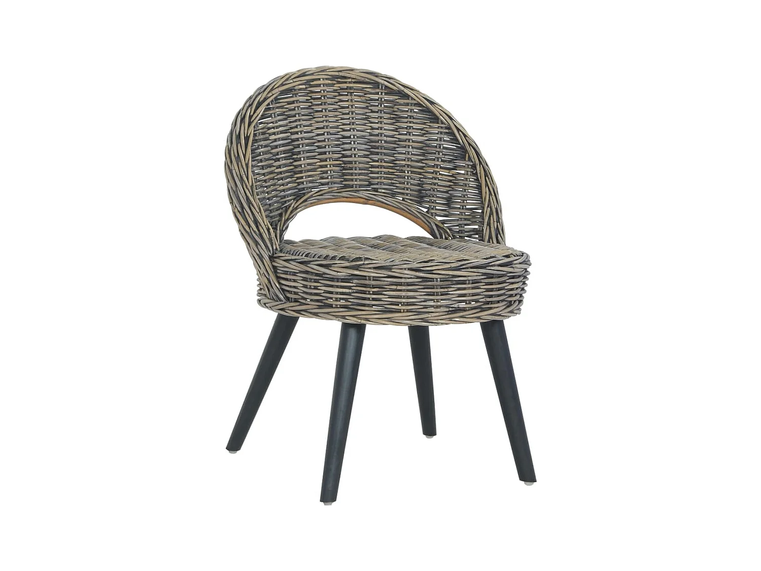 Fauteuil de salon-Chaise de canapé rotin kubu noir SHL3330