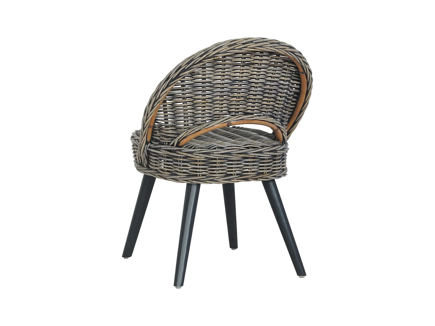 Fauteuil de salon-Chaise de canapé rotin kubu noir SHL3330