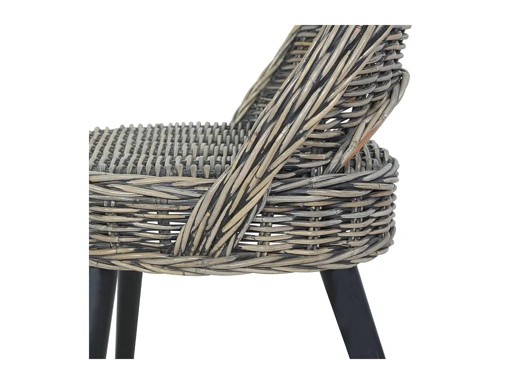 Fauteuil de salon-Chaise de canapé rotin kubu noir SHL3330