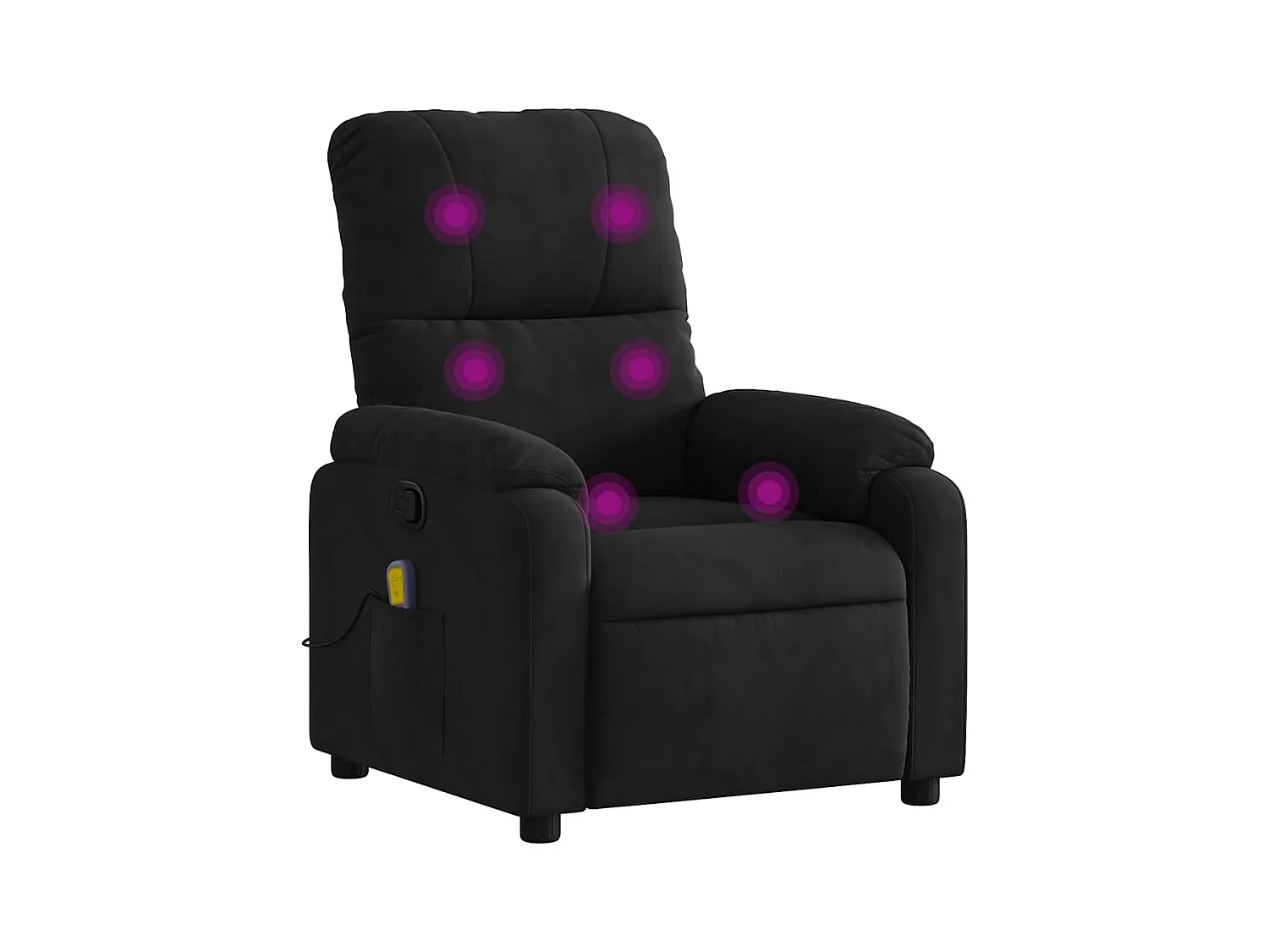 Fauteuil inclinable-Chaise de relax-Fauteuil de Massage noir tissu microfibre SHL3119