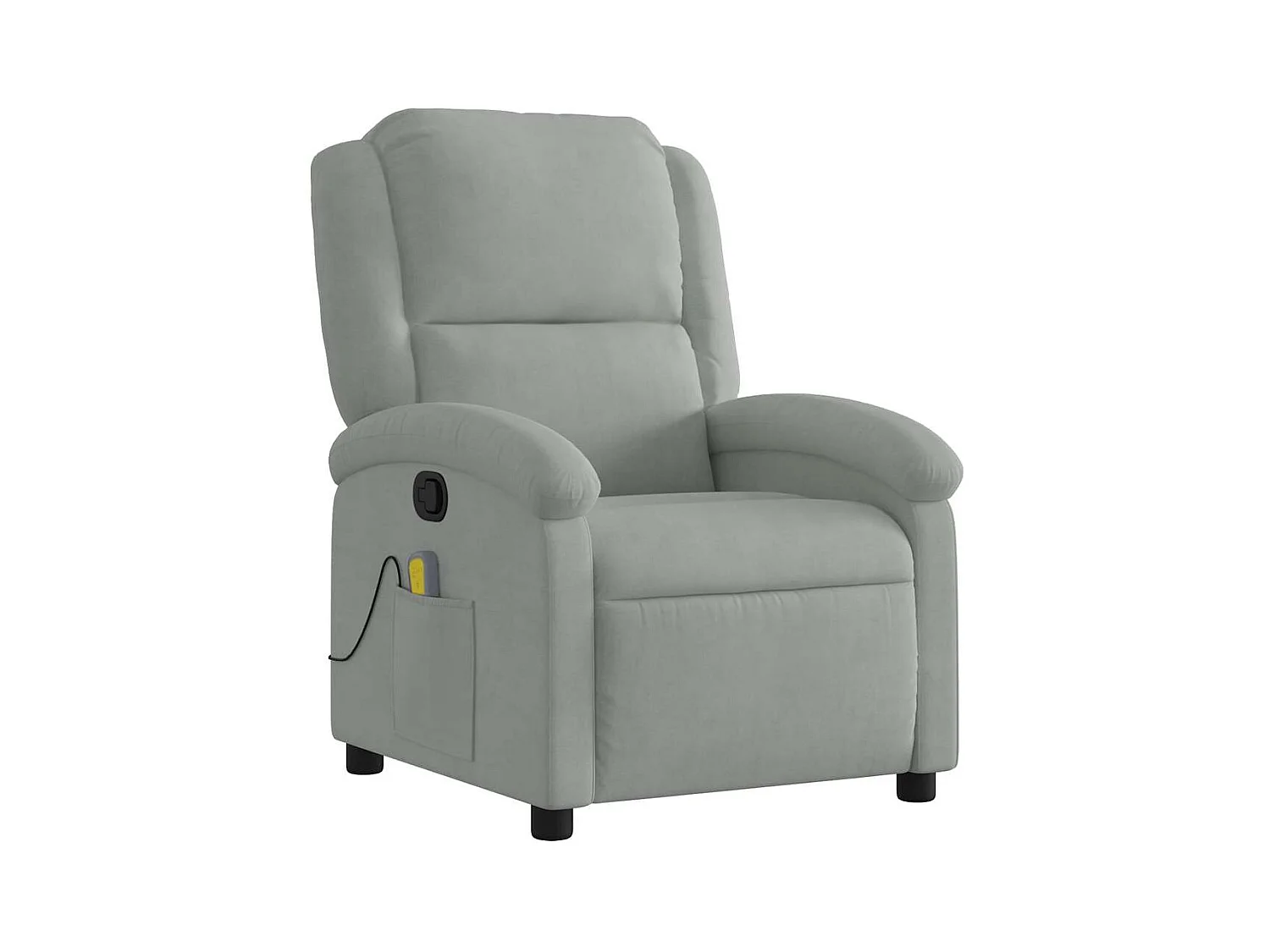 Fauteuil inclinable-Chaise de relax-Fauteuil de Massage gris clair velours SHL3727