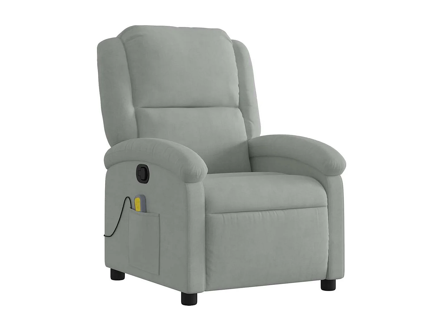 Fauteuil inclinable-Chaise de relax-Fauteuil de Massage gris clair velours SHL3727