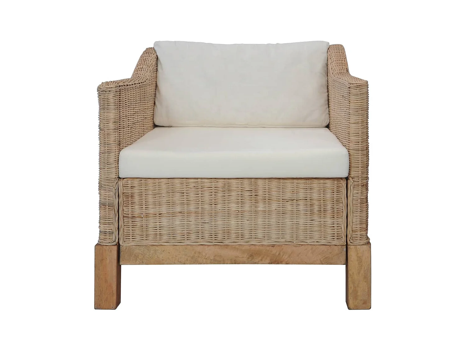 Sillón de salón | Silla Relax con cojines ratán natural SHL2678