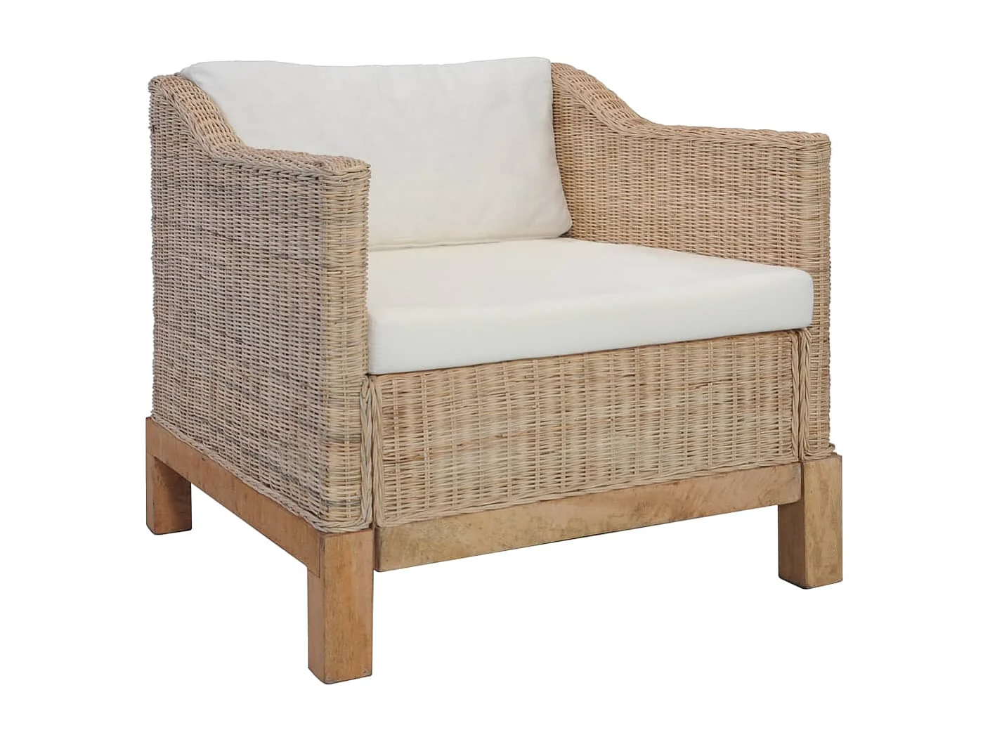 Relaxsessel | Lounge Sessel für Wohnzimmer mit Auflagen Natur Rattan SHL75903