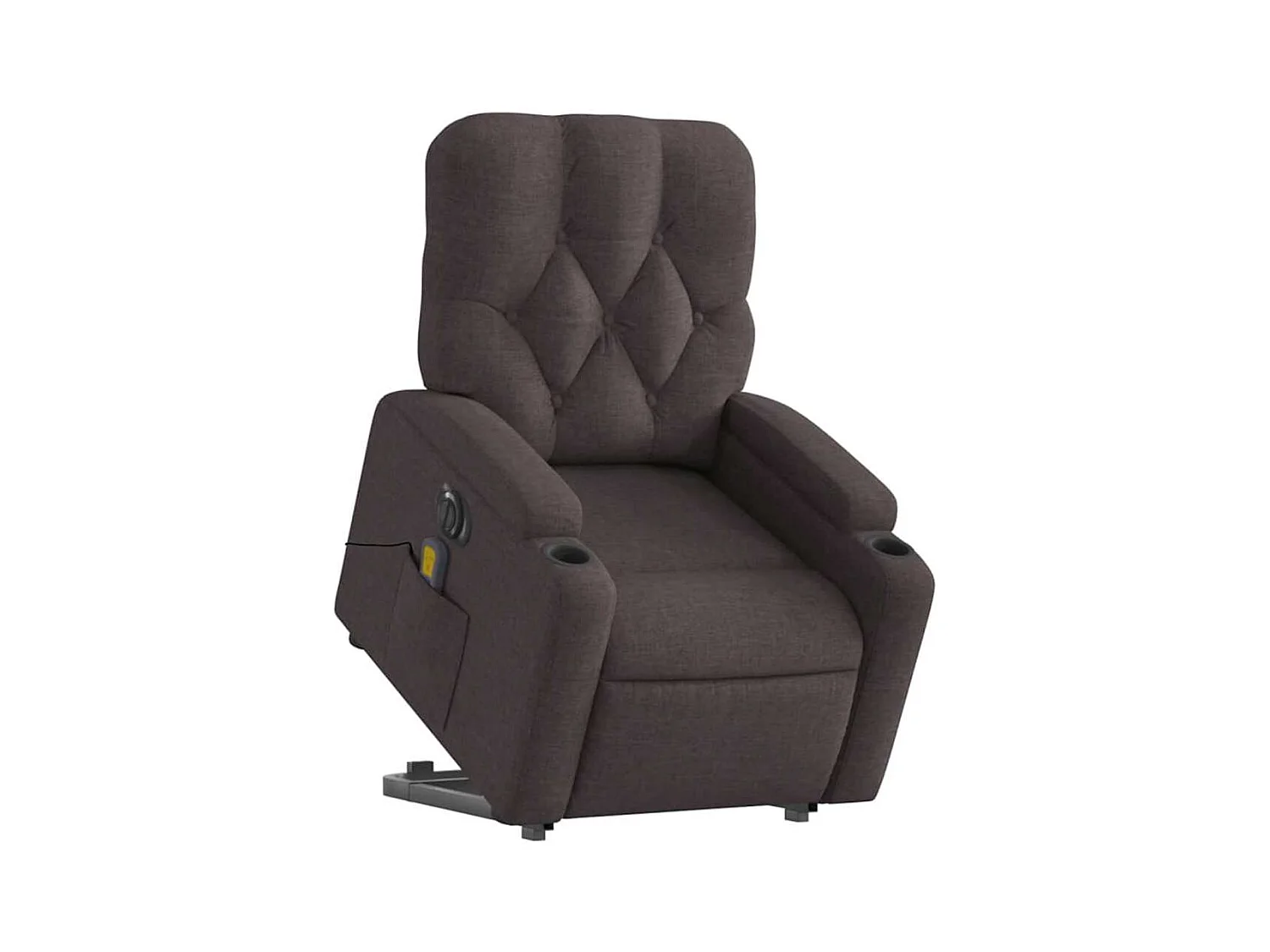 Sillón de salón | Silla | Sillón masaje eléctrico reclinable elevable tela marrón oscuro SHL3337
