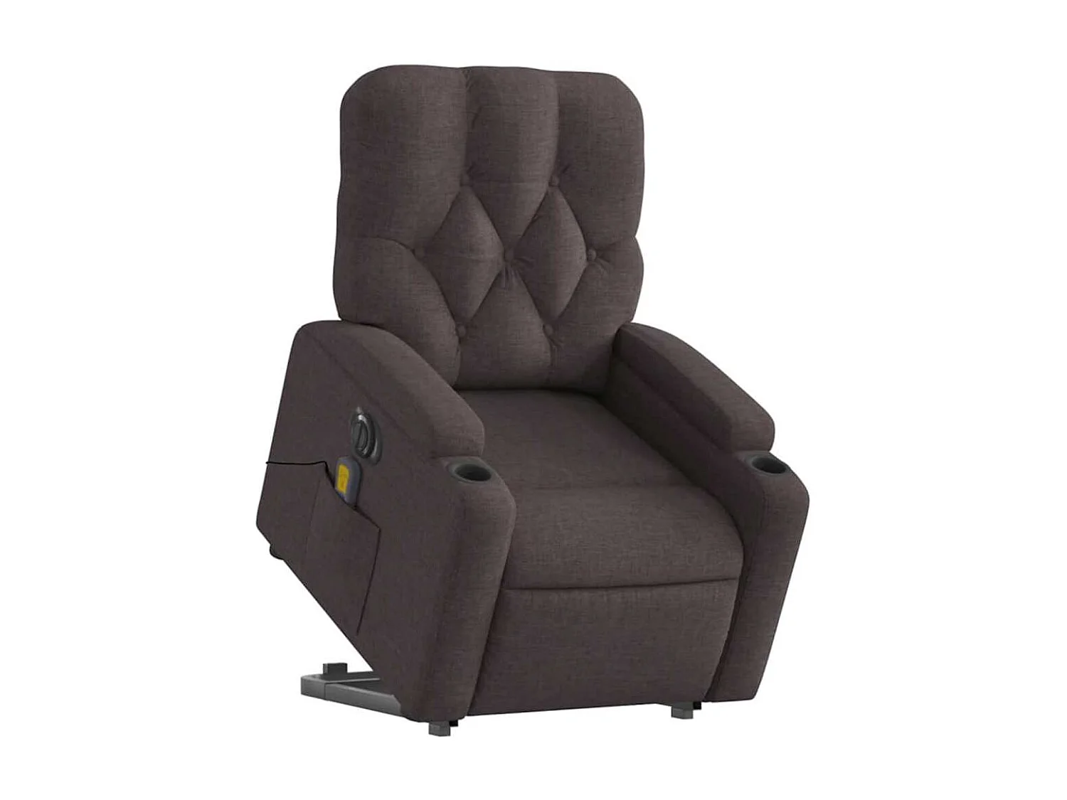 Fauteuil inclinable électrique-Chaise-Fauteuil de Massage Marron foncé Tissu SHL4945