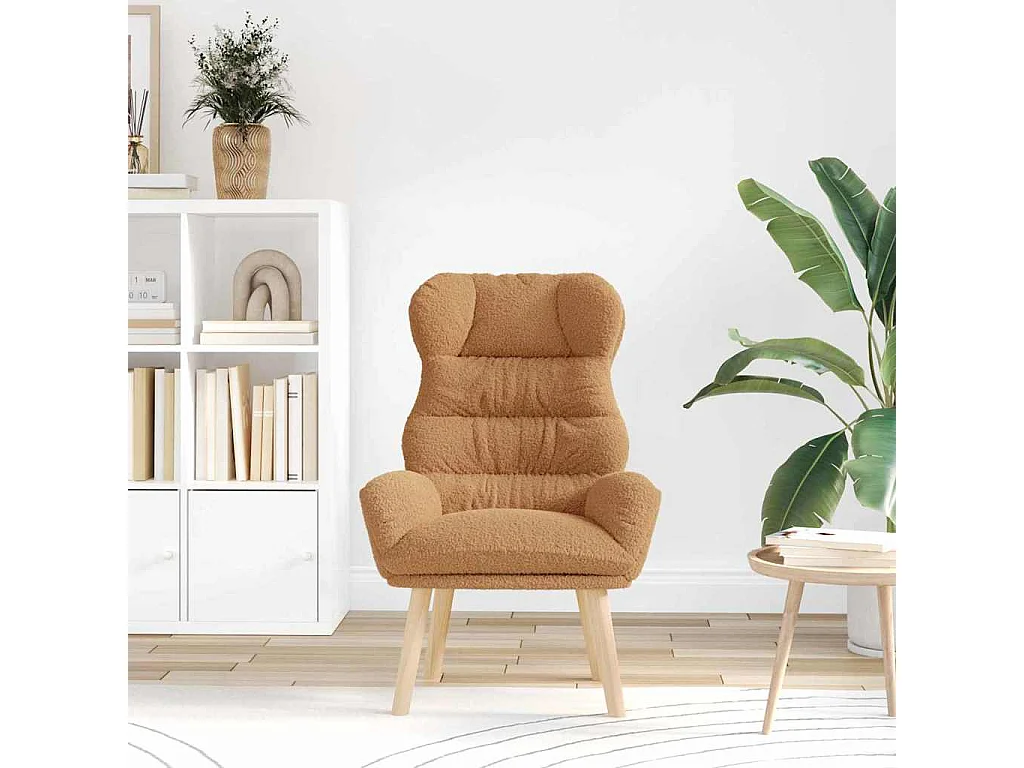 Fauteuil Salon-Chaise de relax Beige 69x74x93 cm tissu SHL1174