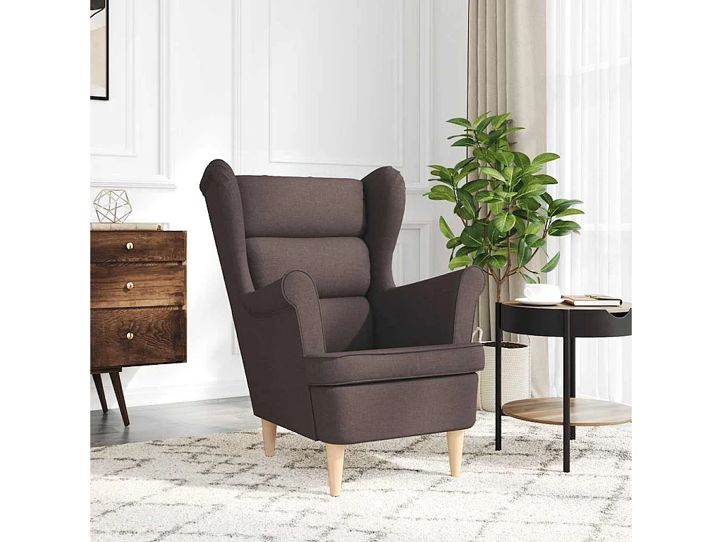 Poltrona | Cadeira Relax com apoio de braços 74x84x100 cm tecido castanho-escuro SHL665658