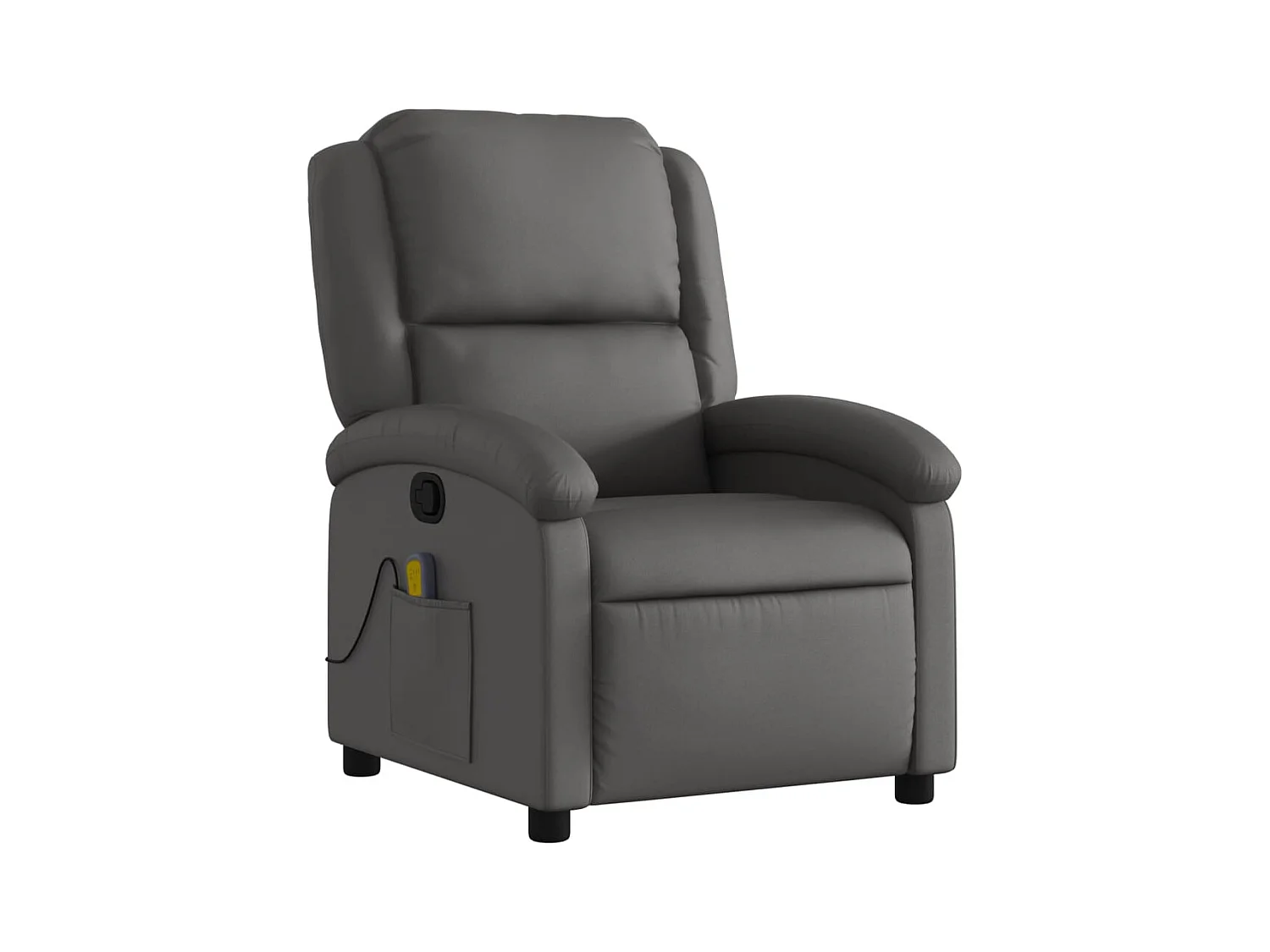 Fauteuil inclinable-Chaise de relax-Fauteuil de Massage gris cuir véritable SHL2438