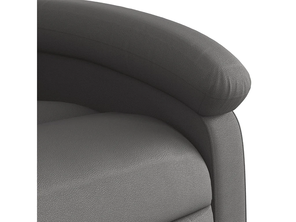 Fauteuil inclinable-Chaise de relax-Fauteuil de Massage gris cuir véritable SHL2438