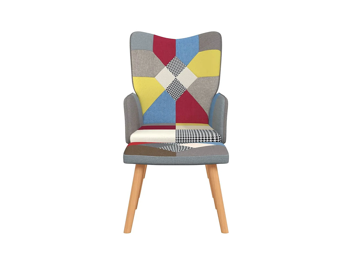 Silla de relajación | Sillón de relax con reposapiés tela patchwork SHL2844
