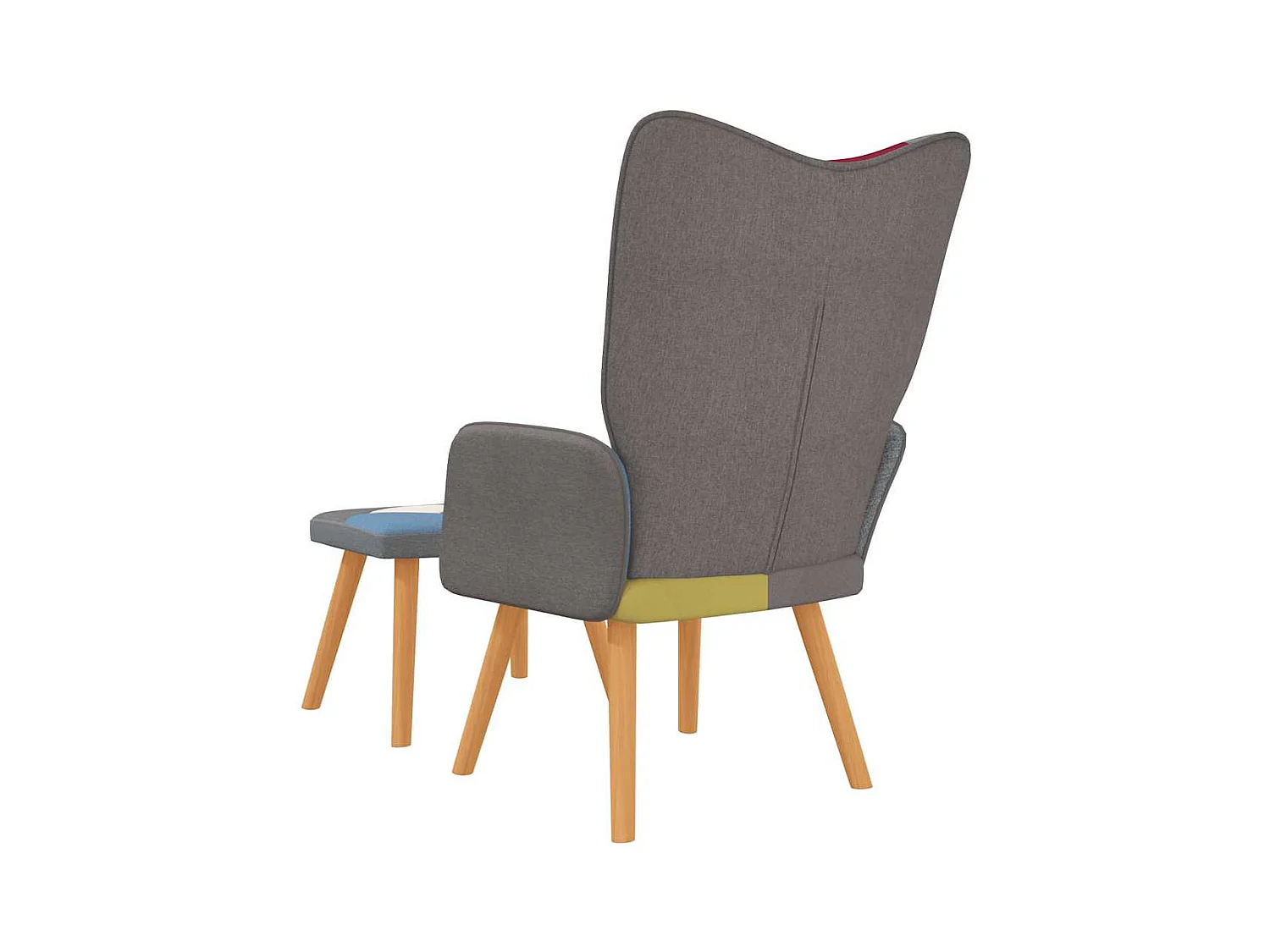 Silla de relajación | Sillón de relax con reposapiés tela patchwork SHL2844