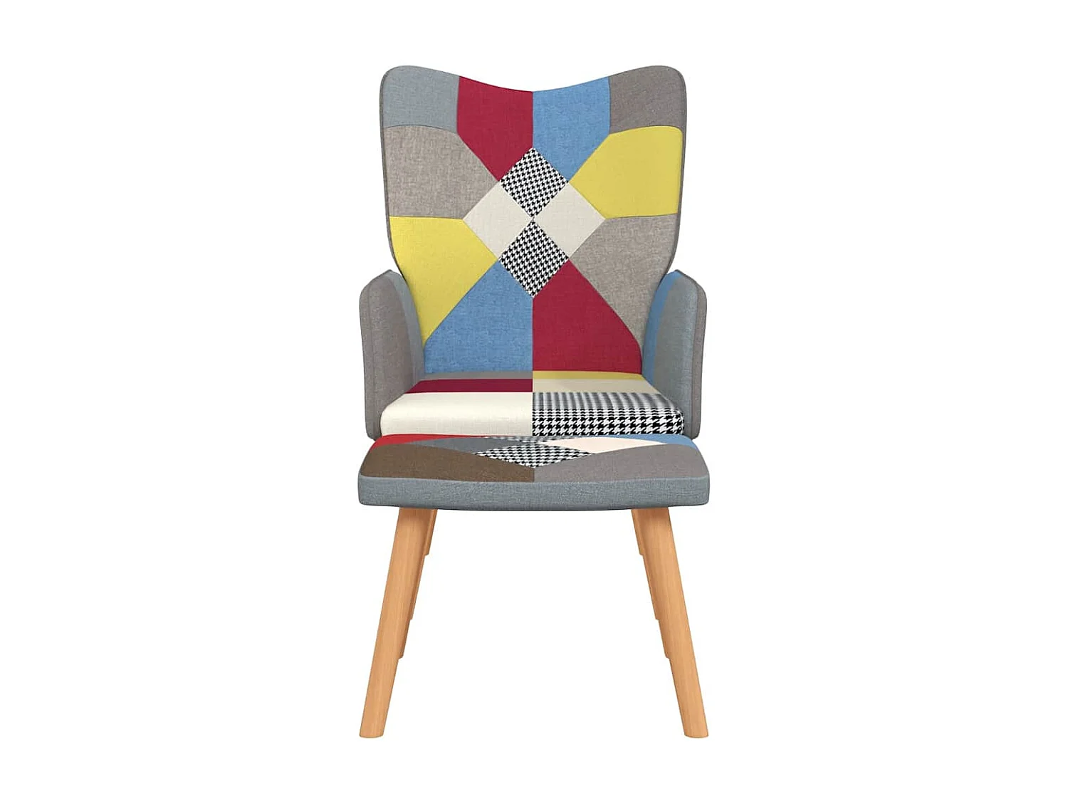 Silla de relajación | Sillón de relax con reposapiés tela patchwork SHL2844