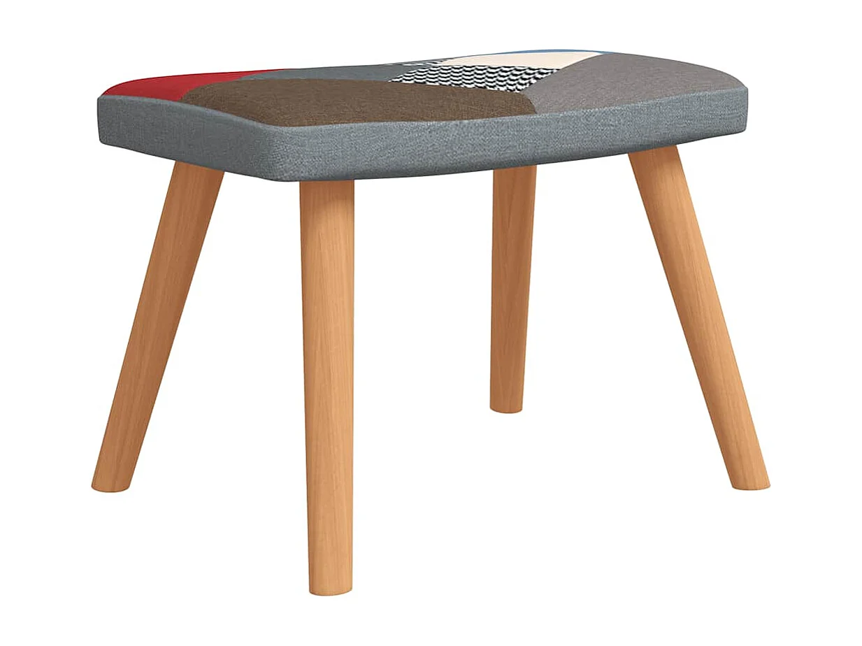 Silla de relajación | Sillón de relax con reposapiés tela patchwork SHL2844