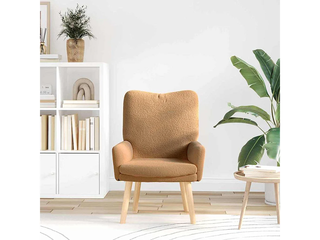Fauteuil Salon-Chaise de relax Beige 63x67x94 cm tissu SHL2082