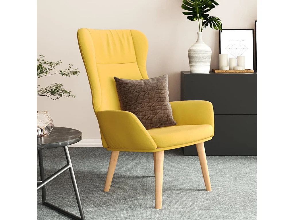 Chaise de relaxation-Fauteuil de Salon Jaune moutarde Tissu SHL2538