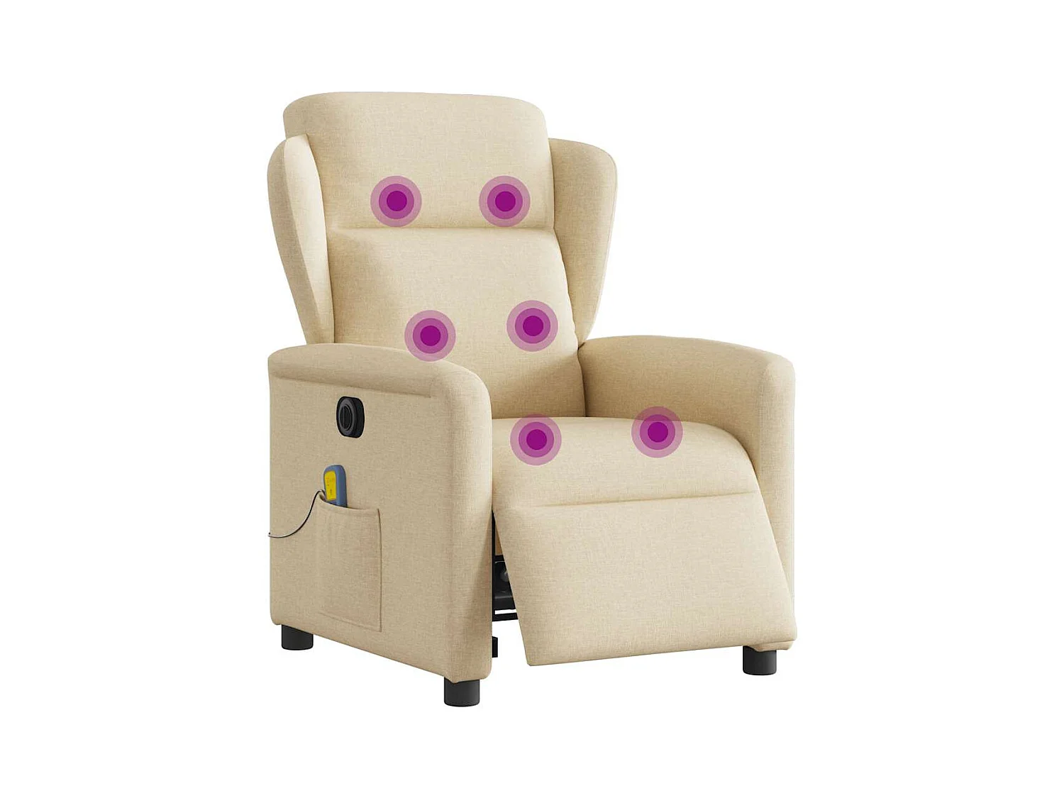 Poltrona de massagens reclinável elétrica tecido creme SHL248607