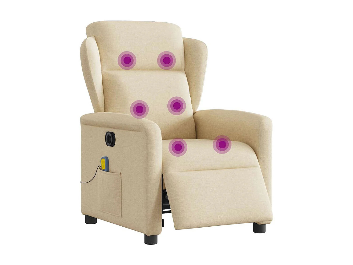 Fauteuil inclinable électrique-Chaise de relax-Fauteuil de Massage crème tissu SHL3588