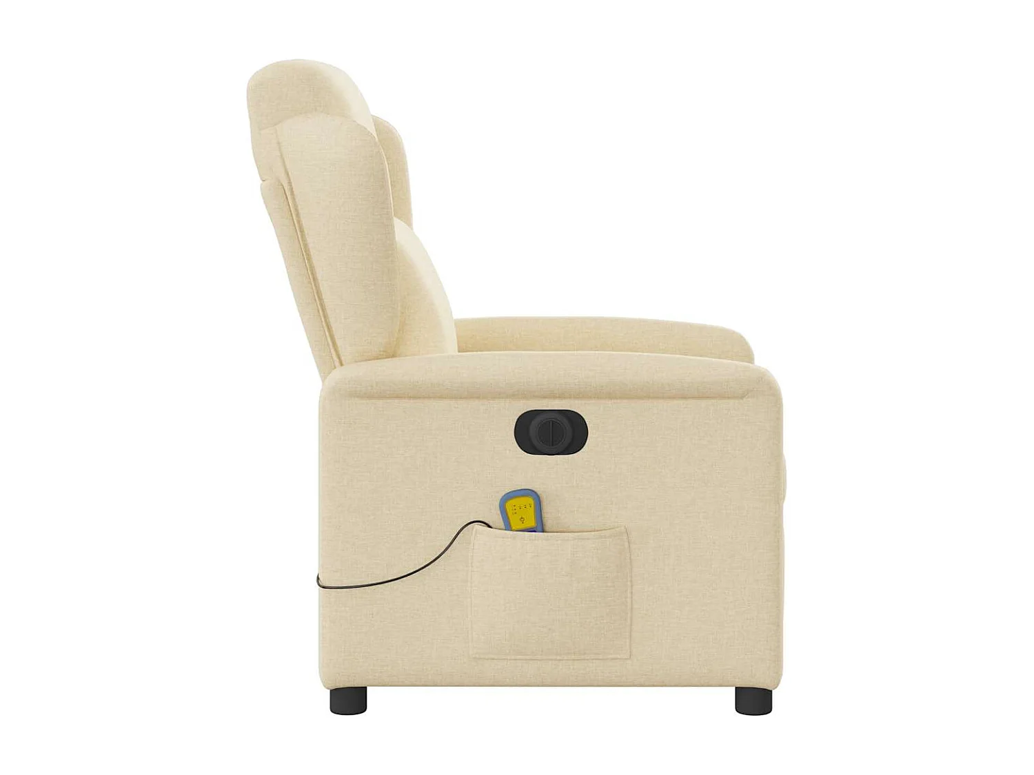 Fauteuil inclinable électrique-Chaise de relax-Fauteuil de Massage crème tissu SHL3588