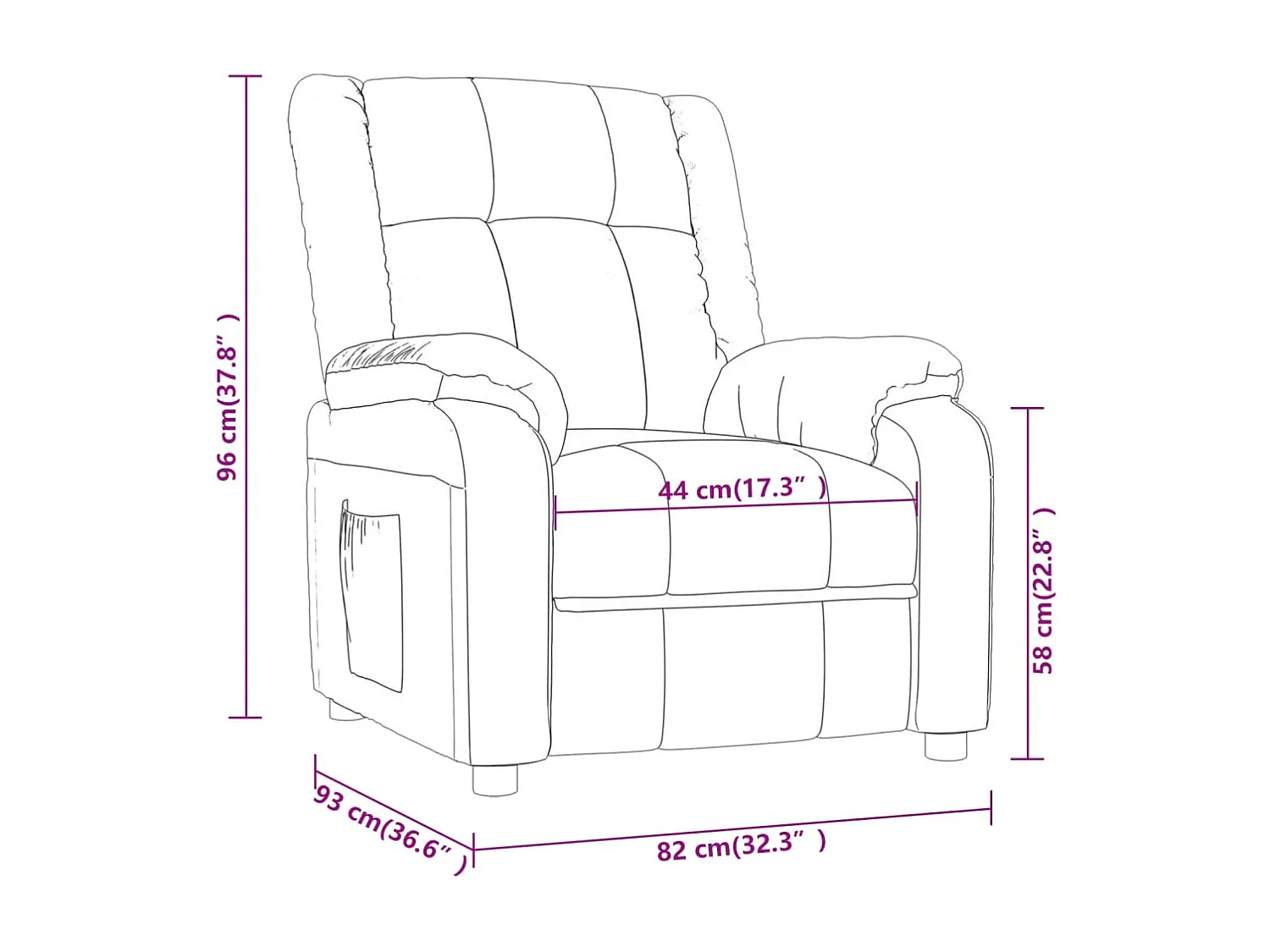 Sillón de relax | Sillón reclinable de tela gris claro SHL6956