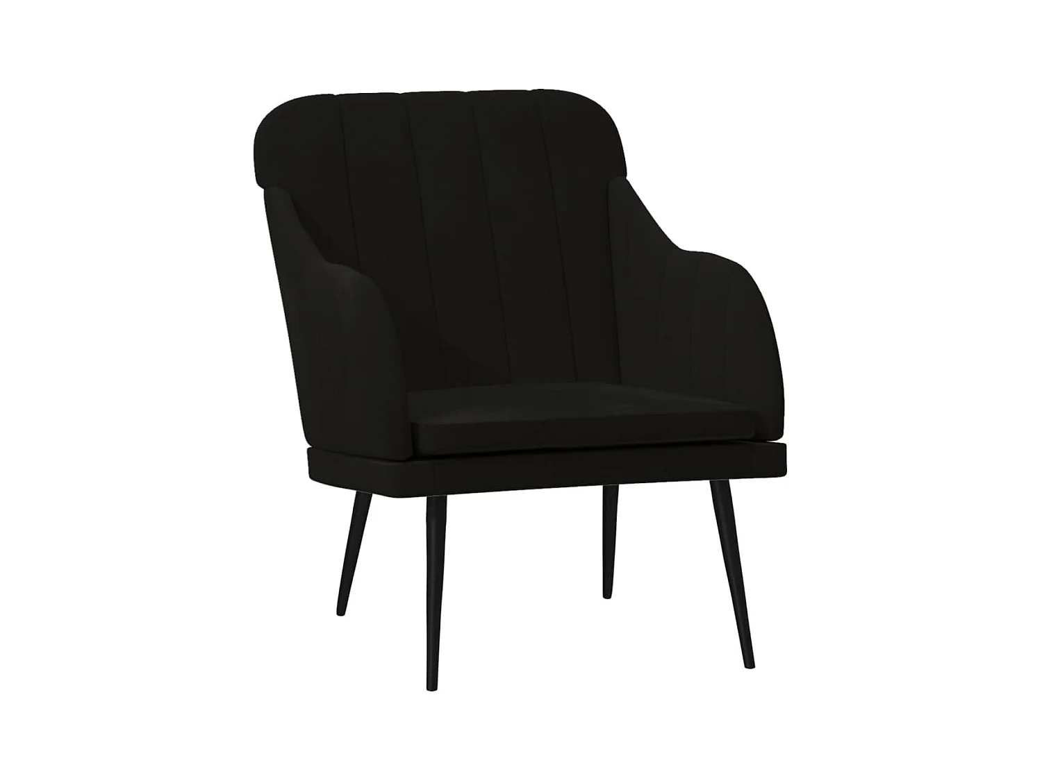 Fauteuil | Relaxstoel 63x76x80 cm fluweel zwart