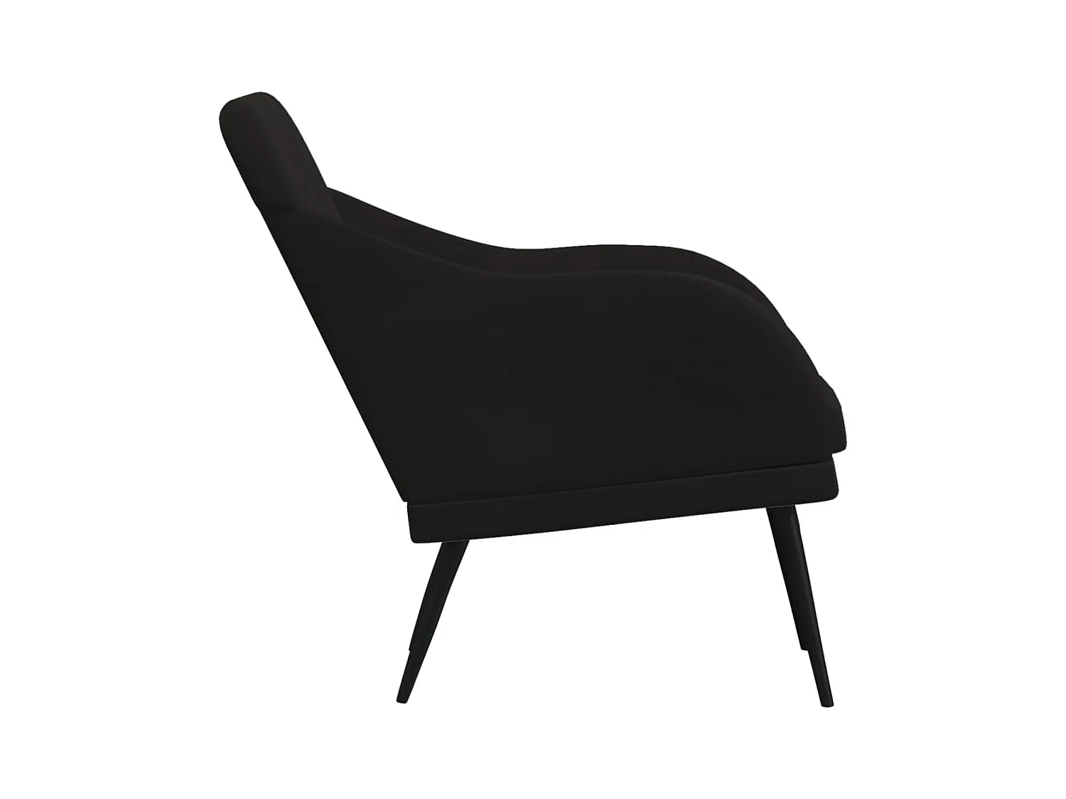 Sillón de salón | Silla de relax | Sillón de terciopelo negro 63x76x80 cm SHL4034