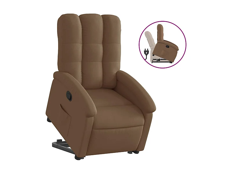 Fauteuil inclinable-Chaise de relax-Fauteuil salon Marron Tissu SHL4401
