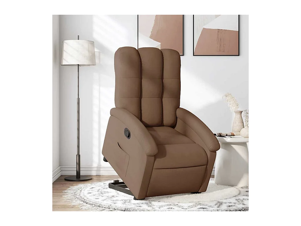 Fauteuil inclinable-Chaise de relax-Fauteuil salon Marron Tissu SHL4401
