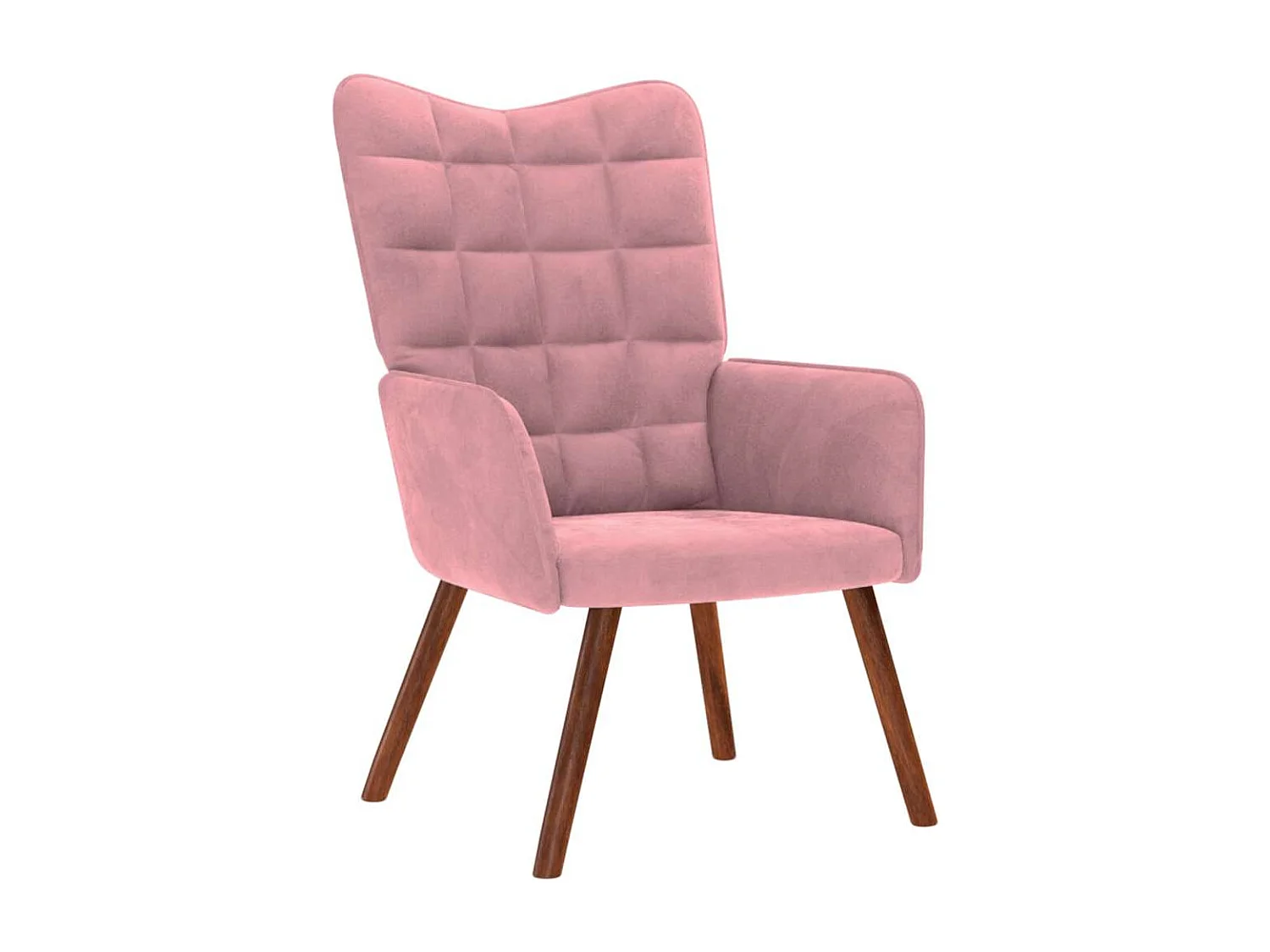 Relaxsessel mit Hocker | Lounge Sessel Rosa Samt SHL96446