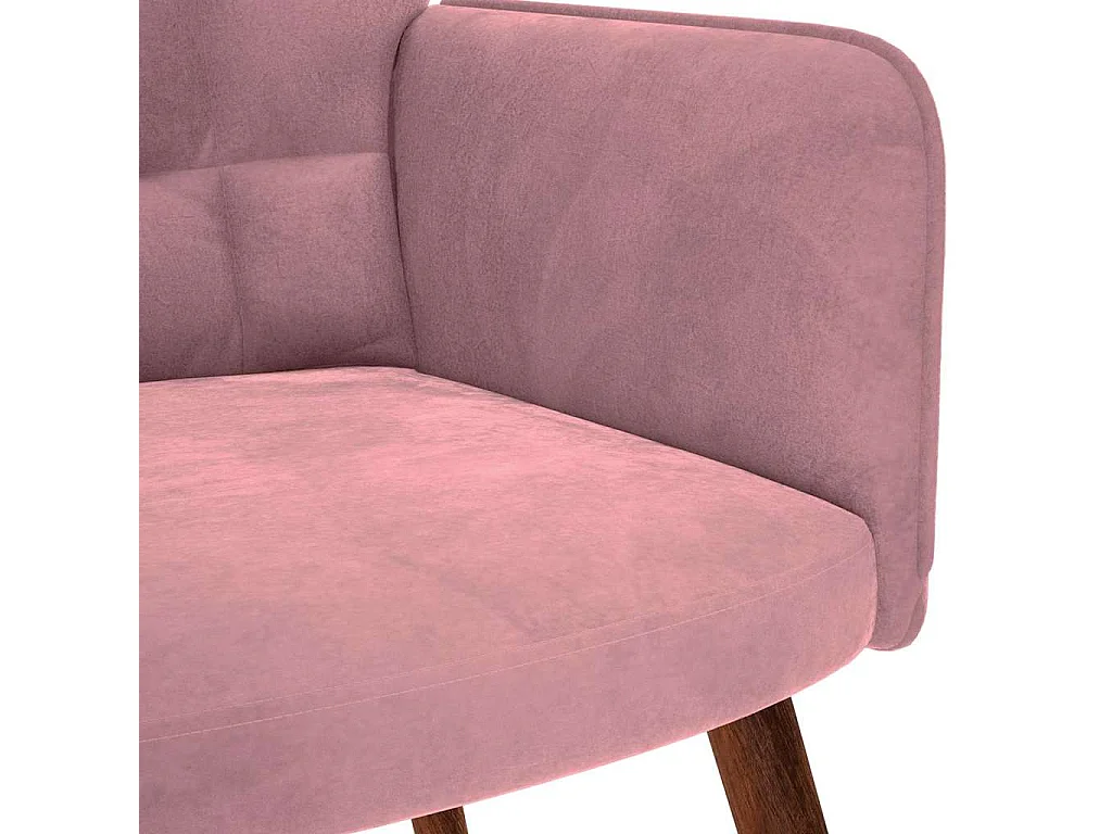 Relaxsessel mit Hocker | Lounge Sessel Rosa Samt SHL96446