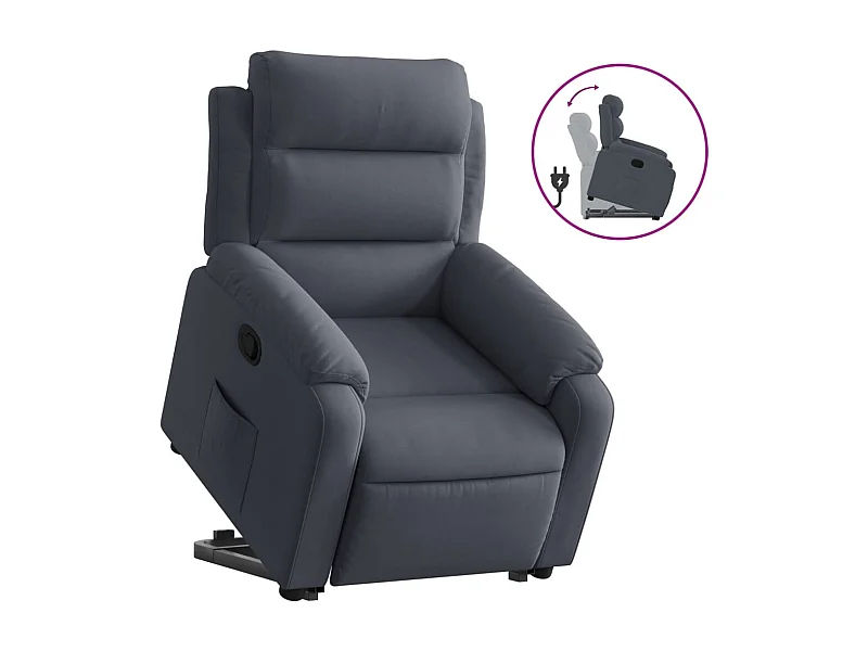 Sillón de relax | Silla | Sillón reclinable elevable terciopelo gris oscuro SHL8645