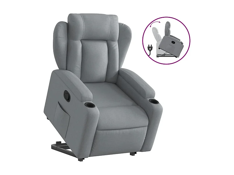 Fauteuil inclinable-Chaise de relax-Fauteuil TV Gris clair Tissu SHL3889