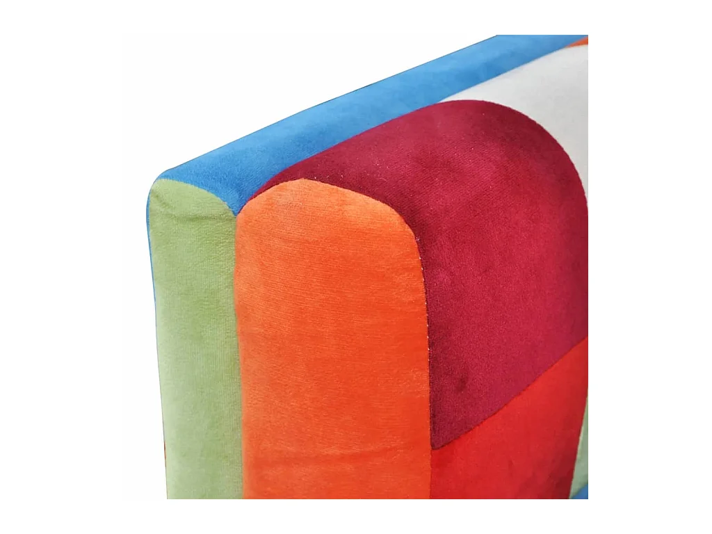 Fauteuil salon-Chaise de relax-Fauteuil cube avec design de patchwork Chrome Tissu SHL1842