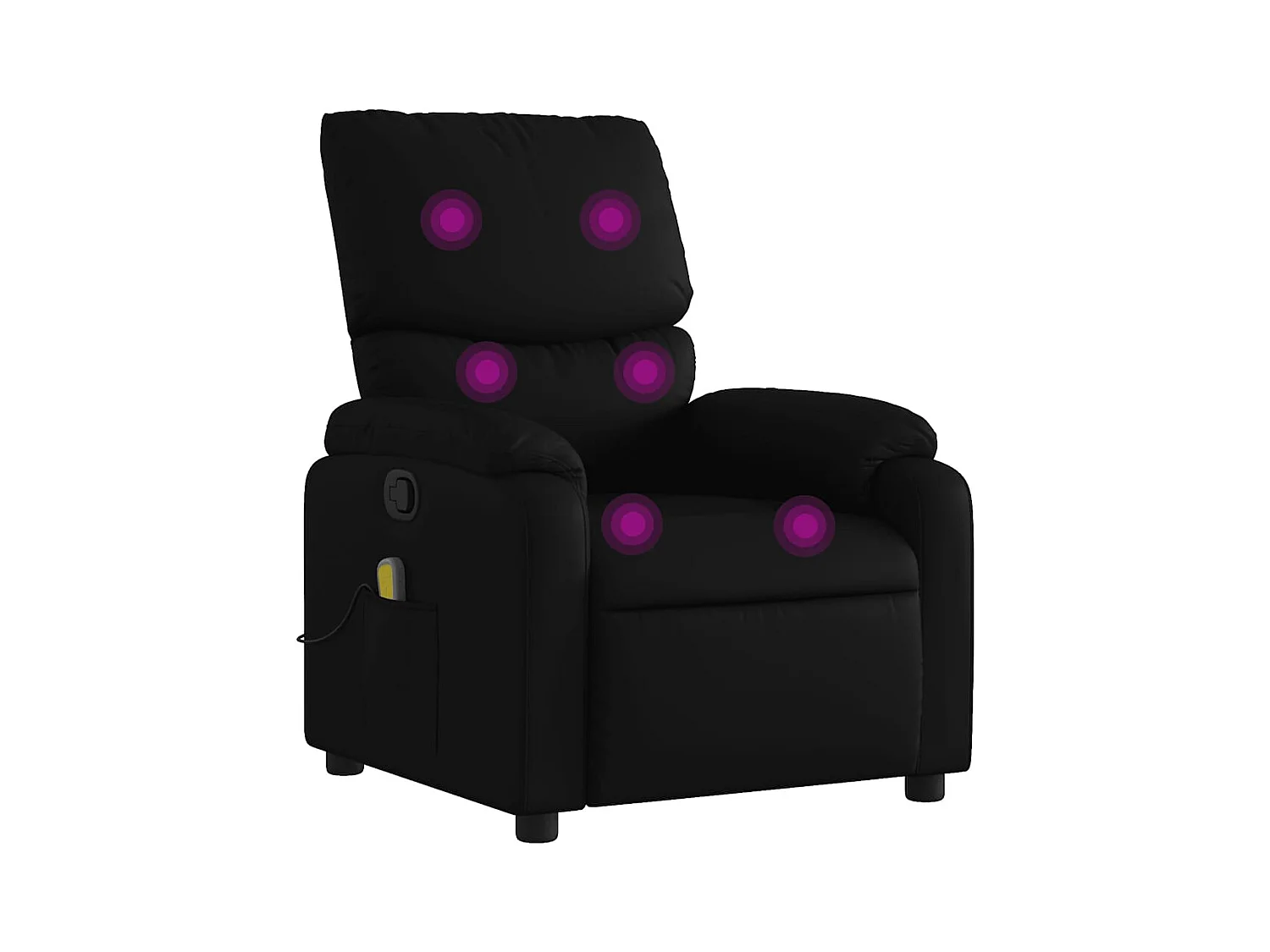 Fauteuil inclinable-Chaise de relax-Fauteuil de Massage noir similicuir SHL2696