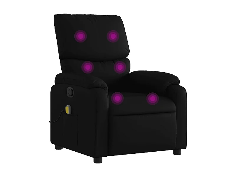 Fauteuil inclinable-Chaise de relax-Fauteuil de Massage noir similicuir SHL2696