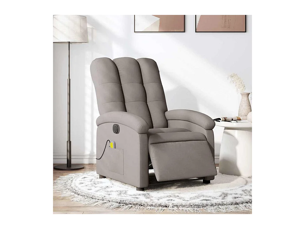Sillón de relax | Sillón reclinable de masaje eléctrico tela gris taupe SHL3027