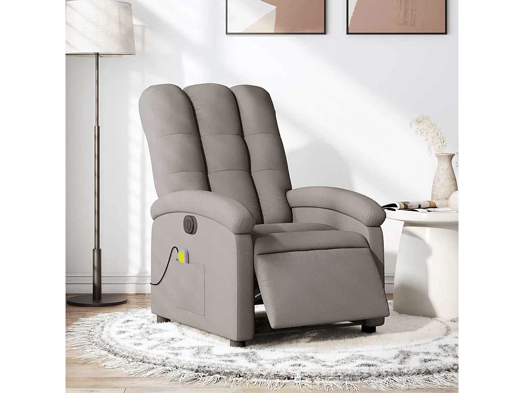 Fauteuil inclinable électrique-Fauteuil de massage pour Salon Taupe Tissu SHL1024