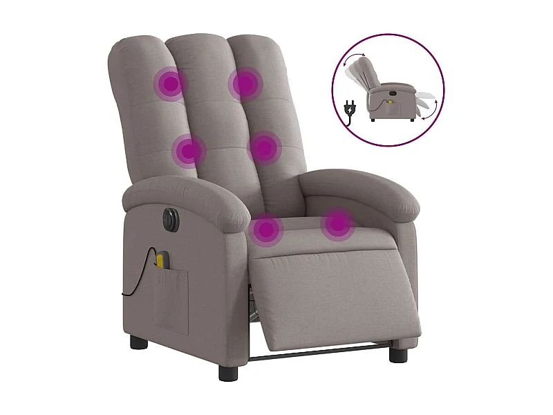 Fauteuil inclinable électrique-Fauteuil de massage pour Salon Taupe Tissu SHL1024