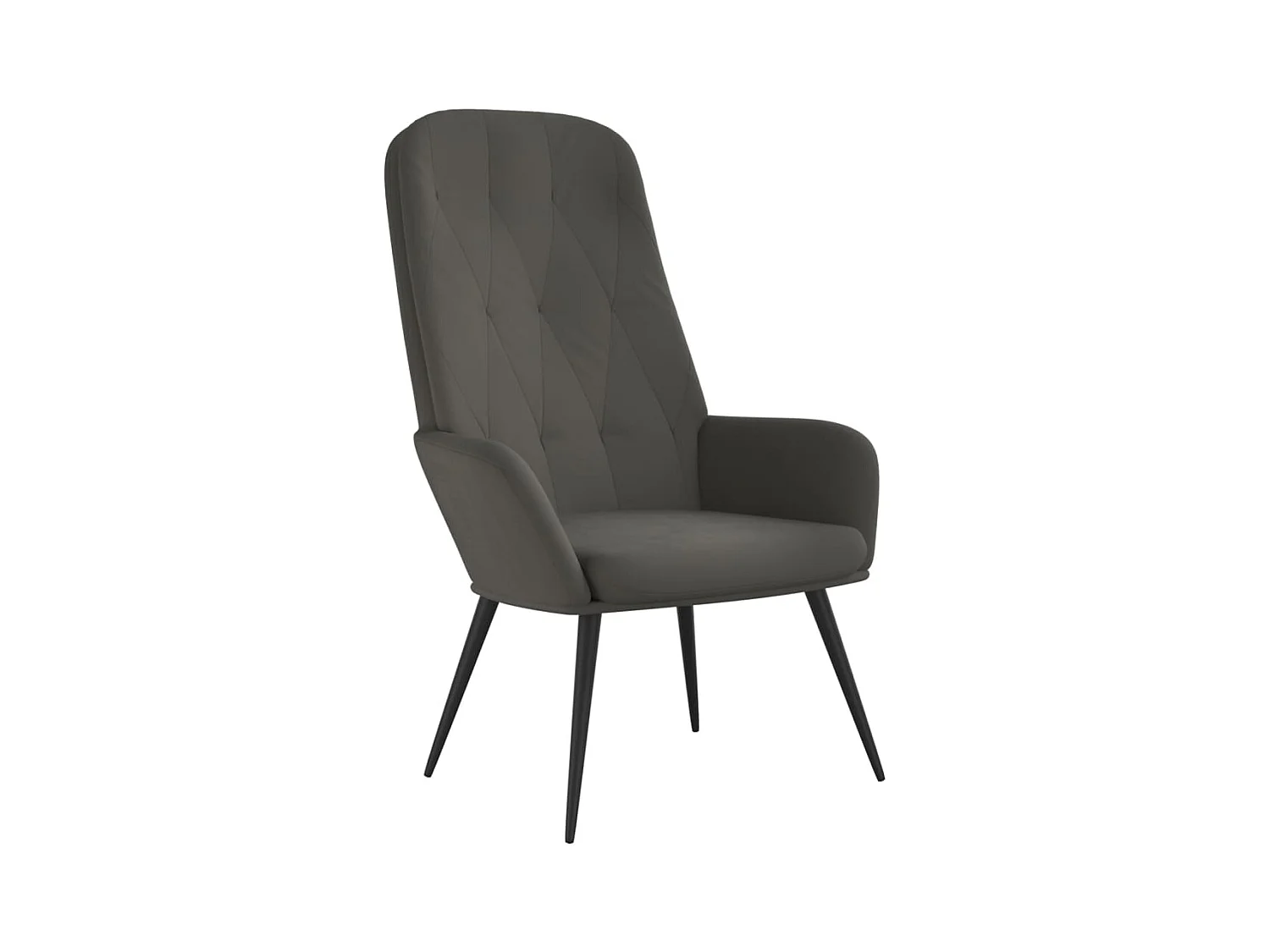 Chaise de relaxation-Fauteuil de Salon Gris foncé Velours SHL5257