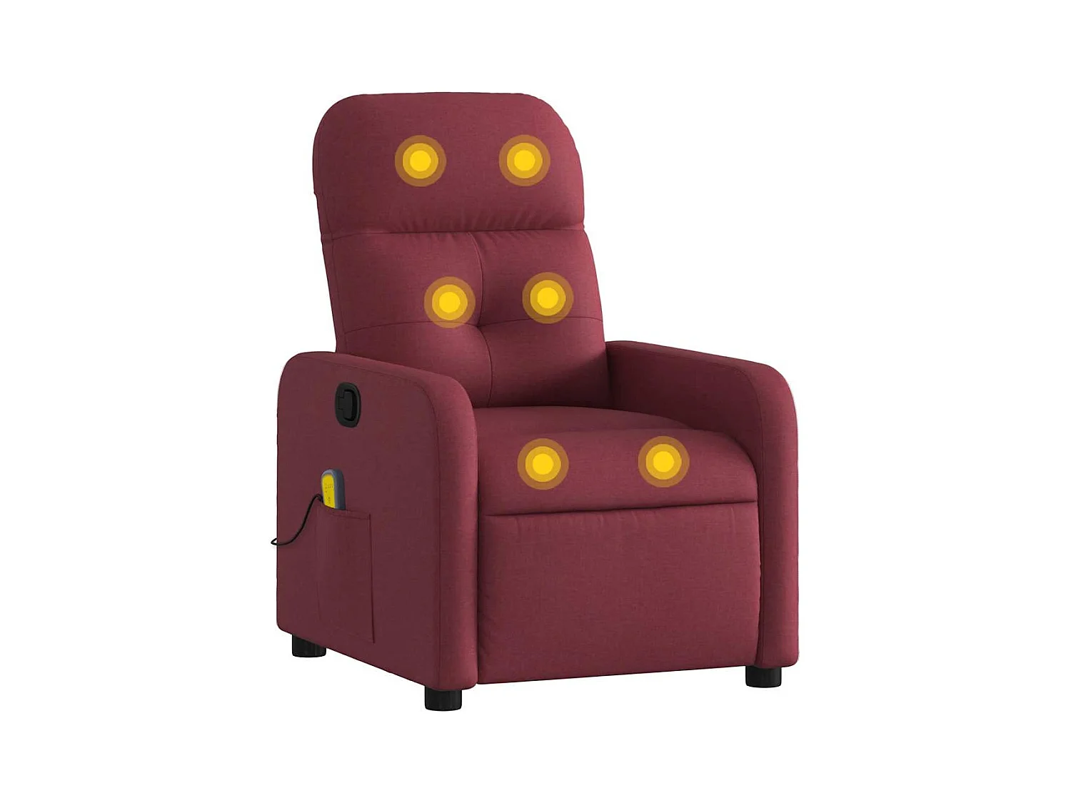 Fauteuil inclinable-Chaise de relax-Fauteuil de Massage Rouge bordeaux Tissu SHL1156