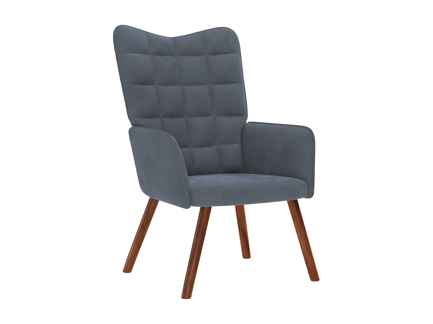 Relaxsessel mit Hocker | Lounge Sessel Dunkelgrau Samt SHL81491
