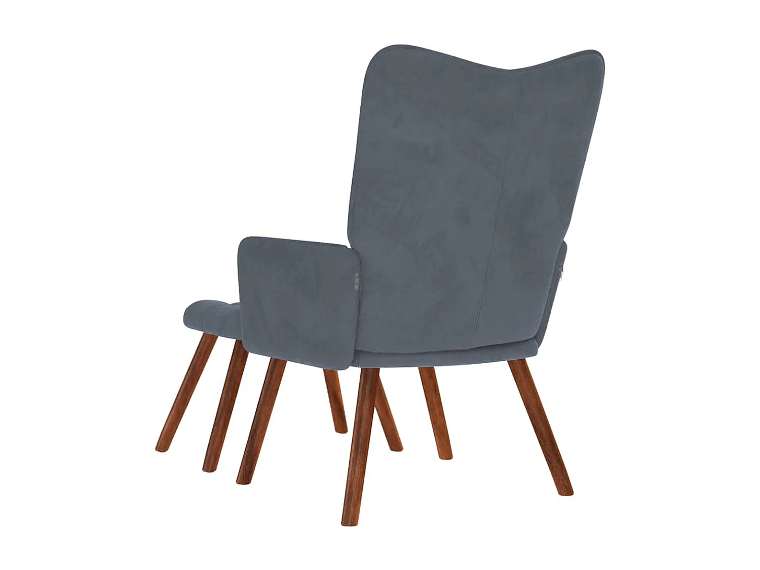 Relaxsessel mit Hocker | Lounge Sessel Dunkelgrau Samt SHL81491