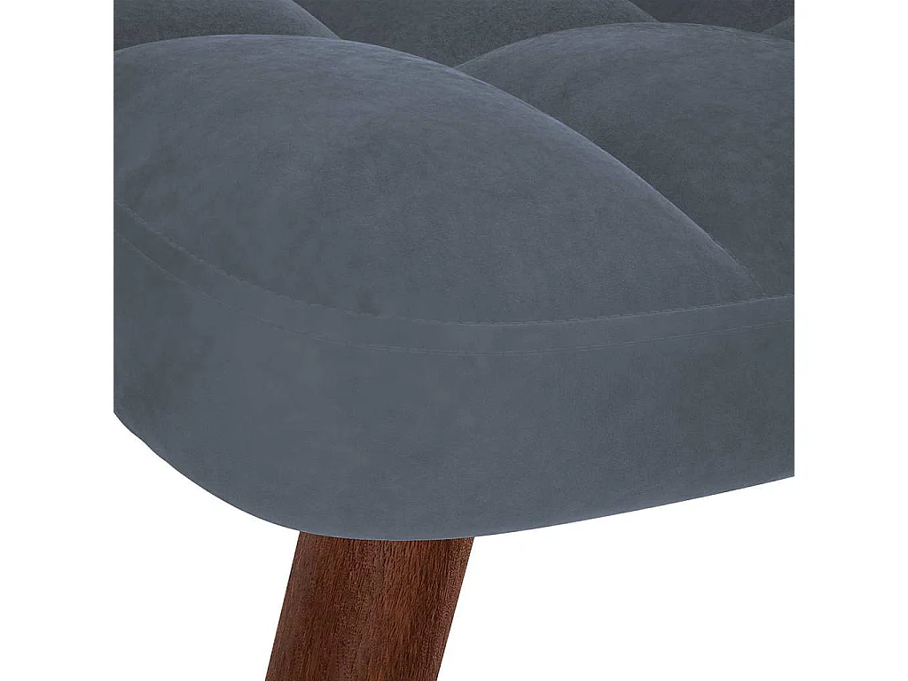 Relaxsessel mit Hocker | Lounge Sessel Dunkelgrau Samt SHL81491