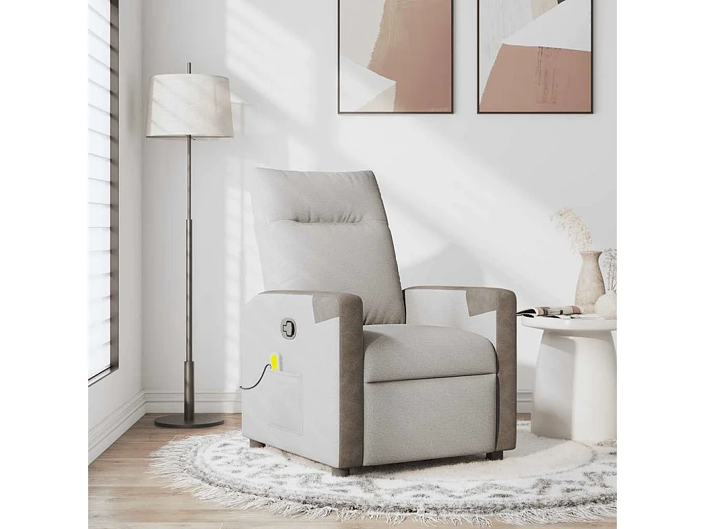 Fauteuil inclinable-Chaise de relax-Fauteuil de Massage gris nuage tissu SHL1051